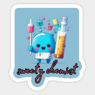 mad lab life, sweety chemist, kawaii, gift present ideas Sticker